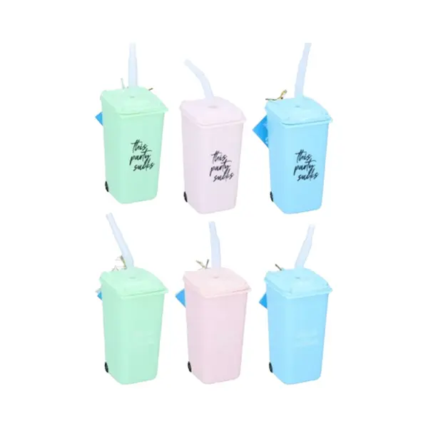 Drinkbeker/Container Met Rietje 600Ml Van Kunststof thumbnail