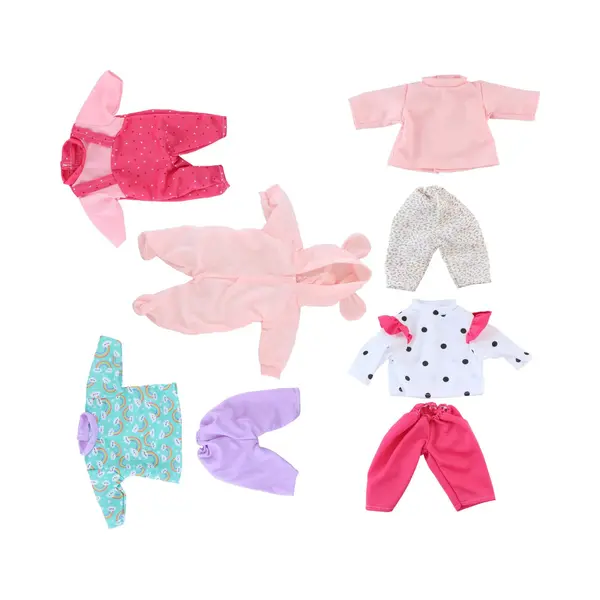 Eddy Toys Poppenkleding - 8 Stuks - Baby Pop - 40-45 Cm - Multikleur thumbnail