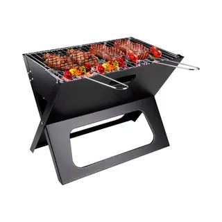 Bakaji Bbq Collection Tischgrill Holzkohle - Camping-Grill - Faltbarer Und Tragbarer Barbecue - Barbecue Mit Separater Feuerschale Und Grillrost - 46 X 36, 5