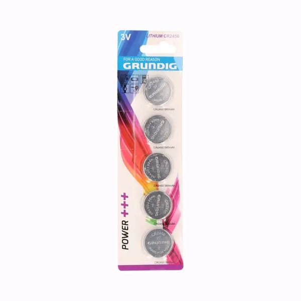 Grundig Knoopcel Batterij - 5x Stuks - CR2450 - Platte Batterijen thumbnail