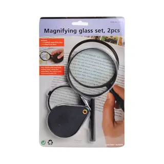 Cilgro Vergrootglas Set 2-delig Transparant Zwart - Loep Voor Kinderen En Volwassenen.