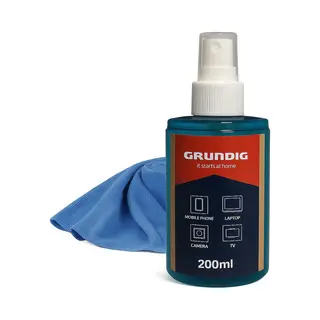 Grundig Schermreinigingsspray 200 Ml – Inclusief Microvezel Reinigingsdoek - Veilig Voor Alle Schermen