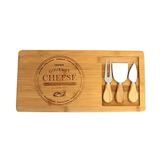 Excellent Houseware TakeTokio Bamboe Kaasplank Met 4 Messen