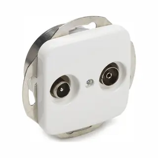 Busch-Jaeger Reflex Radio/Tv Wandcontactdoos - Inbouw - Polarwit