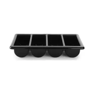 Hendi Bestekbak Met 4 Vakken – Zwart – 530x325x100 Mm – Polypropyleen