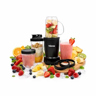 Tristar Bl-4486 Smoothie Maker - Blender - 350W Vermogen - 0.5 Liter - Incl. 3 Drinkbekers - Vaatwasserbestendig
