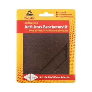 Deltafix - Zelfklevend Anti-kras Beschermvilt - Bruin - 90x100mm - 1 Stuk