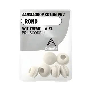 Deltafix Aanslagdop Voor Kozijn Pn2 Wit Creme Rond 6 St.