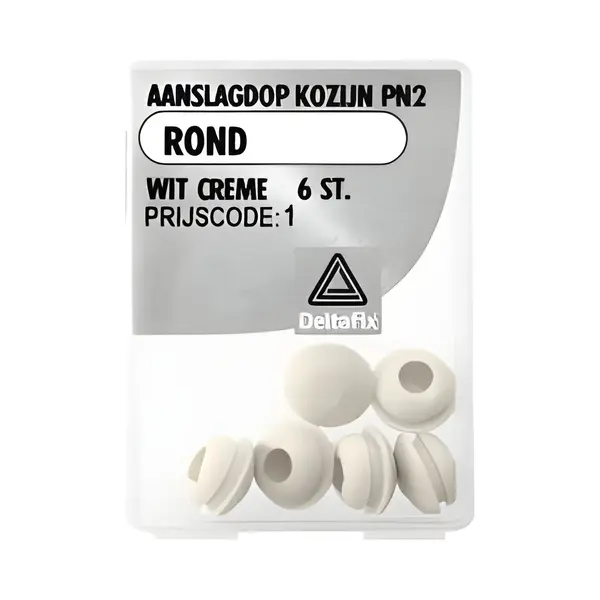 Deltafix Aanslagdop Voor Kozijn Pn2 Wit Creme Rond 6 St. thumbnail