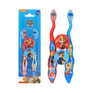 Paw Patrol Tandenborstel Met Beschermkap 2 Stuks - Tandverzorging Voor Peuter En Kind - Vanaf 3 Jaar - Rood En Blauw