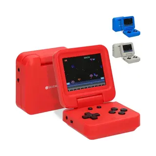 Silvergear® Faltbare Retro Handheld Spielkonsole | 240 Klassische Spiele | Taschenformat | Tragbare Video Spielkonsole Für Unterwegs | 2, 8 Zoll