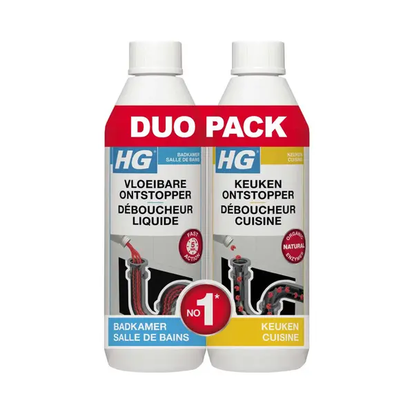 Hg Vloeibare Ontstopper&Keukenontstopper Promopack 2 X 500 Ml thumbnail