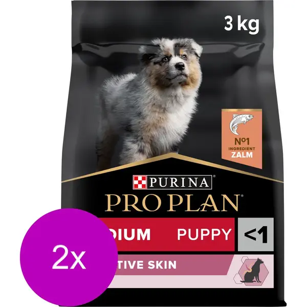 Pro Plan Puppy Medium Sensitive Skin - Zalm - Hondenvoer - 2 X 3 Kg thumbnail