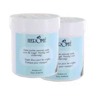 Herome 2-Pack Caring Nail Polish Nagellackentferner Remover Pads - Nagellackentferner Pads - Acetonfrei, Mildreinigend Und Trocknet Nicht Aus - 2 *