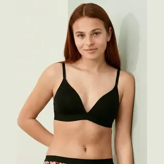 Ten Cate Basics Organic Cotton Stretch Voorgevormde Bh Zwart Voor Meisjes | Maat 75AA