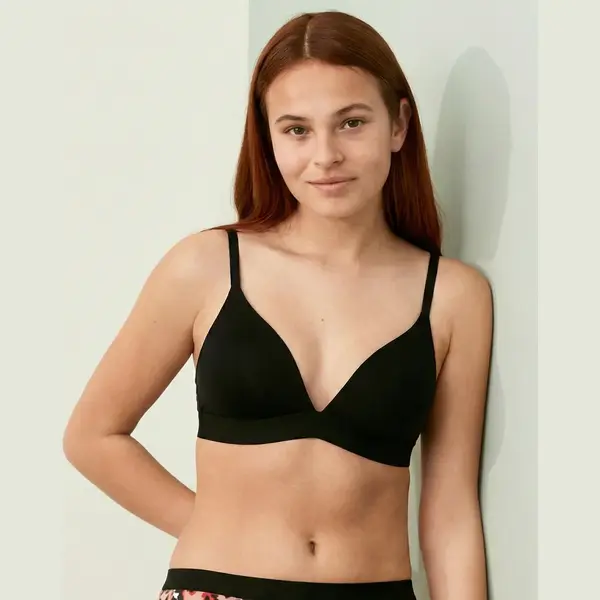 Ten Cate Basics Organic Cotton Stretch Voorgevormde Bh Zwart Voor Meisjes | Maat 75AA thumbnail