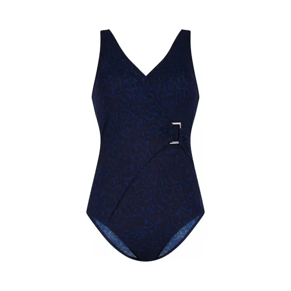 Ten Cate Swim - Swimsuit Soft Cup V-neck Buckle - Wedstrijd Badpak Dames - Blauw, Zwart thumbnail