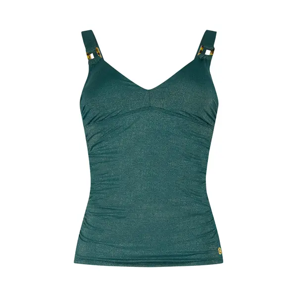 Ten Cate Basics Tankini Top V-neck Bottle Green Voor Dames | Maat 38 thumbnail