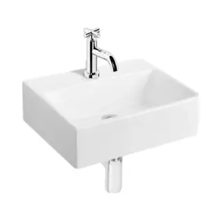 Fonteinset Latta Wit L'aqua Keramisch Met Zilveren Kraan En Sifon
