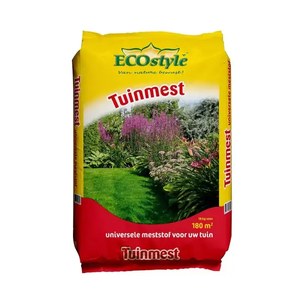 ECOstyle Tuinmest Organische Meststof - Border & Siertuin - Natuurlijke Meststof Gazon - 120 Dagen Voeding- 180 M² - 18 Kg thumbnail