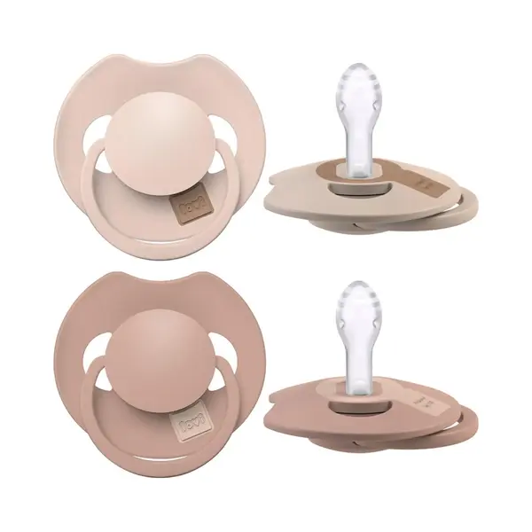 Difrax Lovi Dynamische Fopspeen 0 Tot 6 Maanden, Beige En Bruin, 2 Stuks, Gemakkelijk Te Accepteren, Bpa-vrij, Hoogwaardige En Duurzame Siliconen thumbnail