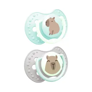 Difrax Lovi - Dynamische Fopspeen Voor Baby's - Glow-in-the-dark Speen - 6-18 Maanden - Gemakkelijk Te Accepteren, Bpa-vrij, Hoogwaardige En Duurzame