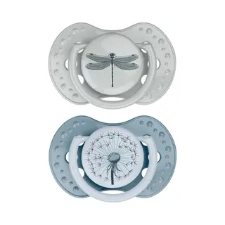 Difrax Lovi Dynamische Fopspeen - 6 Tot 18 Maanden - Blauw & Groen - 2 Stuks