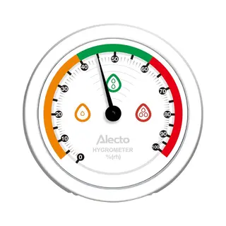 Alecto Thermometer, Thermometer + Hygrometer, Wit, Zwart