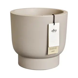 Elho Amber Grail 30 - Plant Pot For Indoor & Outdoor - 100% Recycled Plastic - Ø 29.5 X H 28.3 Cm - Beige/Balanced Beige