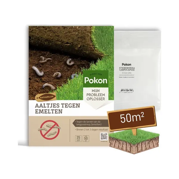 Pokon Aaltjes Tegen Emelten - 25 Miljoen Aaltjes Voor 50m² Gazon - Natuurlijke Emeltenbestrijding - Resultaat Binnen 2 Tot 3 Dagen thumbnail