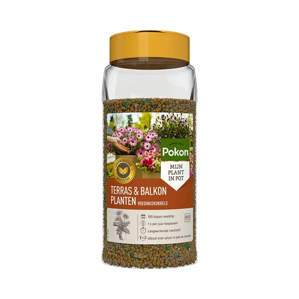 Pokon Terras & Balkon Planten Voedingskorrels - 800gr - Plantenvoeding - Osmocote - Voor Plant In Pot En Border thumbnail