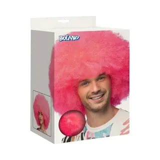 Boland - Pruik Sugar Neonroze Roze, Neon - Krullen - Kort - Vrouwen - Clown -