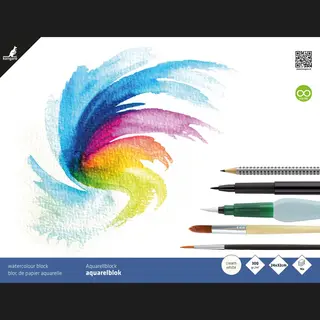 Aquarellpapier 24x17cm, 300 Gram, 16 Blatt, Cremeweiss. Kangaro