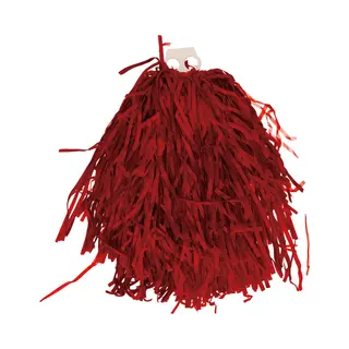 Funny Fashion Cheerballs/pompoms - 1x - Rood - Met Franjes En Ring Handgreep - 28 Cm