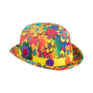 Funny Fashion Verkleed Bolhoed Voor Volwassenen - Flower Power - Carnaval Clown Kostuum Hoedjes