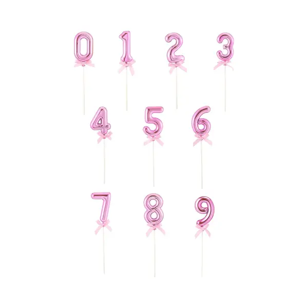 Espa - Taarttopper Cijfer Roze Met Strik 12, 7 Cm Voor Verjaardagstaart thumbnail