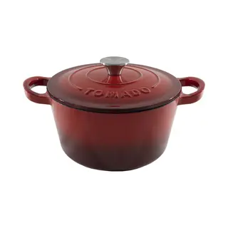 Tomado Braadpan Rood - Gietijzer - Geëmailleerd - ø 24 Cm / 4.5 Liter