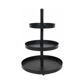 Etagère - Zwart - Metaal - 3-laags - D25 X H35 Cm - Serveerschaal