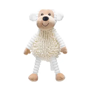 Beeztees Eco Aap Jeppe - Hondenspeelgoed - Fleece - 100% Gerecycled - Beige - 36x30 Cm