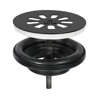 Differnz Afvoerplug Mat Zwart – Afvoerstop Voor Wastafel – Ø 64 Mm – 6M Schroef