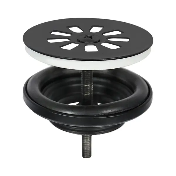 Differnz Afvoerplug Mat Zwart – Afvoerstop Voor Wastafel – Ø 64 Mm – 6M Schroef thumbnail