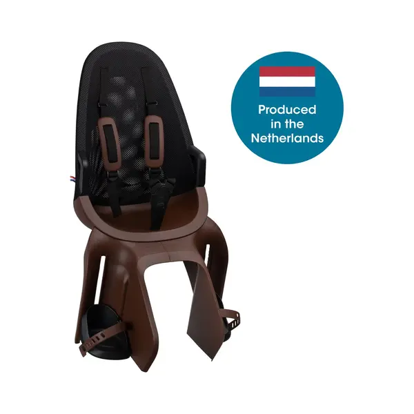 Qibbel Air Fietsstoeltje Achter Bagagedrager Bevestiging - Quick Connect - Fietszitje - Bruin thumbnail