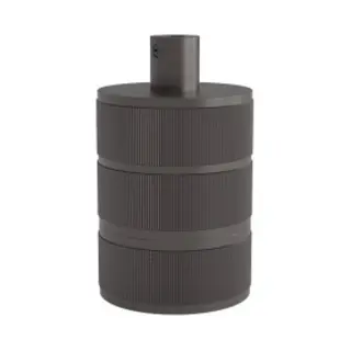 Calex Lamphouder E27 Aluminium 3 Rings Model Mat Parel Zwart, Ronde Kabel Klem