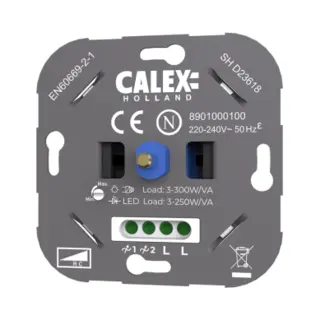 Calex Led Wanddimmer - Universele Inbouw Dimmer - 3-250W - Fase Afsnijding