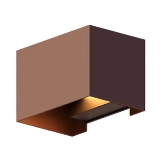 Calex Außenwandleuchte Rectangle Up/down Höhe 10cm Rostbraun