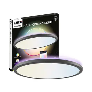 Calex Smart Led Ceiling Lamp Halo Ø 40 Cm Black IP54 Rgb Cct
