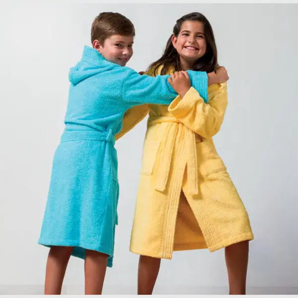 Kinderbadjas Met Capuchon Uni Pure 4 Jaar Geel Col 1118 thumbnail