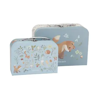 Little Dutch Spielzeugkoffer Pappkoffer 2er Set Kinder Fuchs Blau - Forest Friends