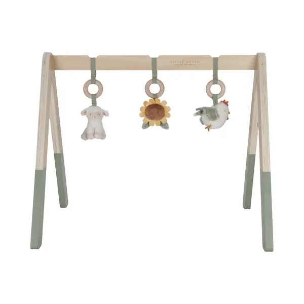 Little Dutch Baby Gym Spieltrapez Spielbogen Holz Inkl. Anhänger Grün - Little Farm thumbnail
