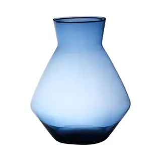 Hakbijl Glass Bloemenvaas Alexandra - Transparant Blauw - Eco Glas - D25 X H30 Cm
